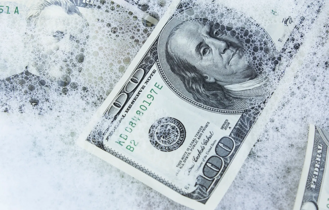 Photo wallpaper ice, dollars, cold