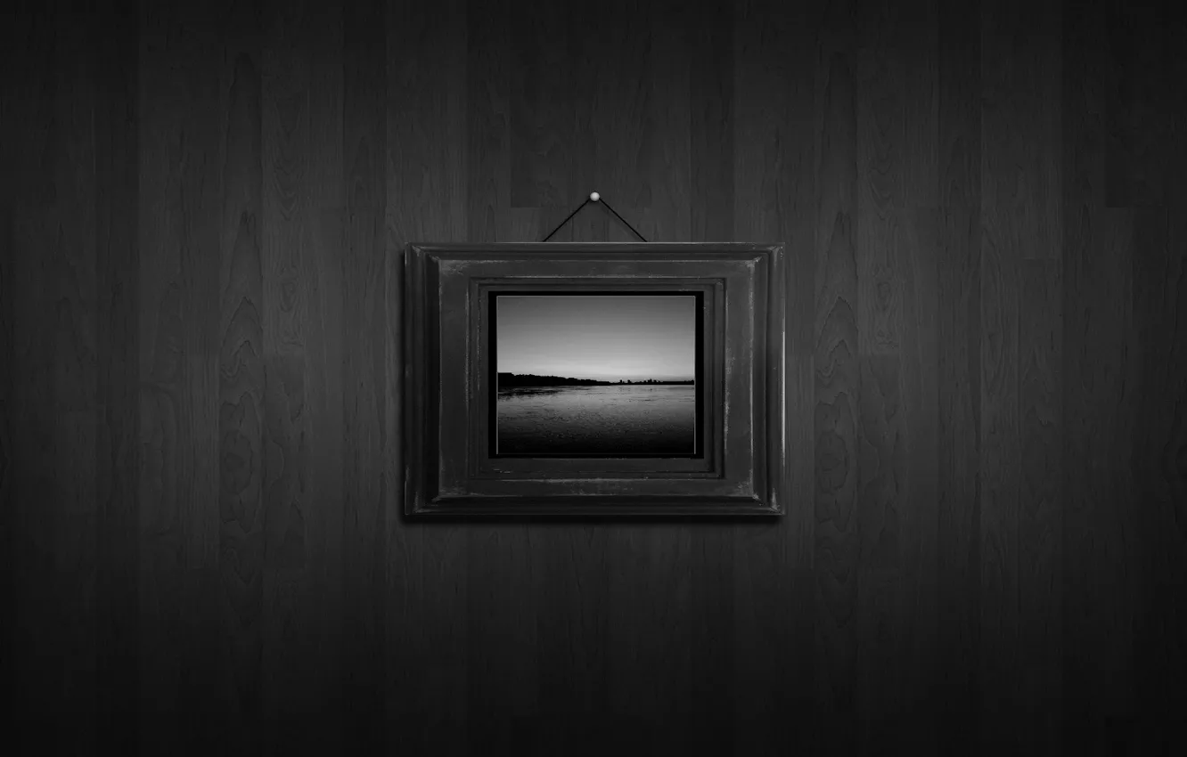 Photo wallpaper Wall, Black and white, Picture