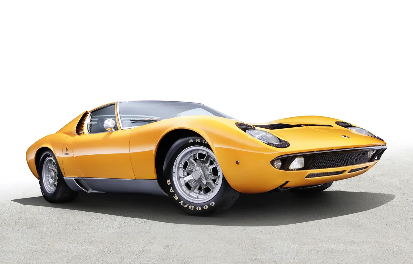 Photo wallpaper yellow, miura, lamorghini