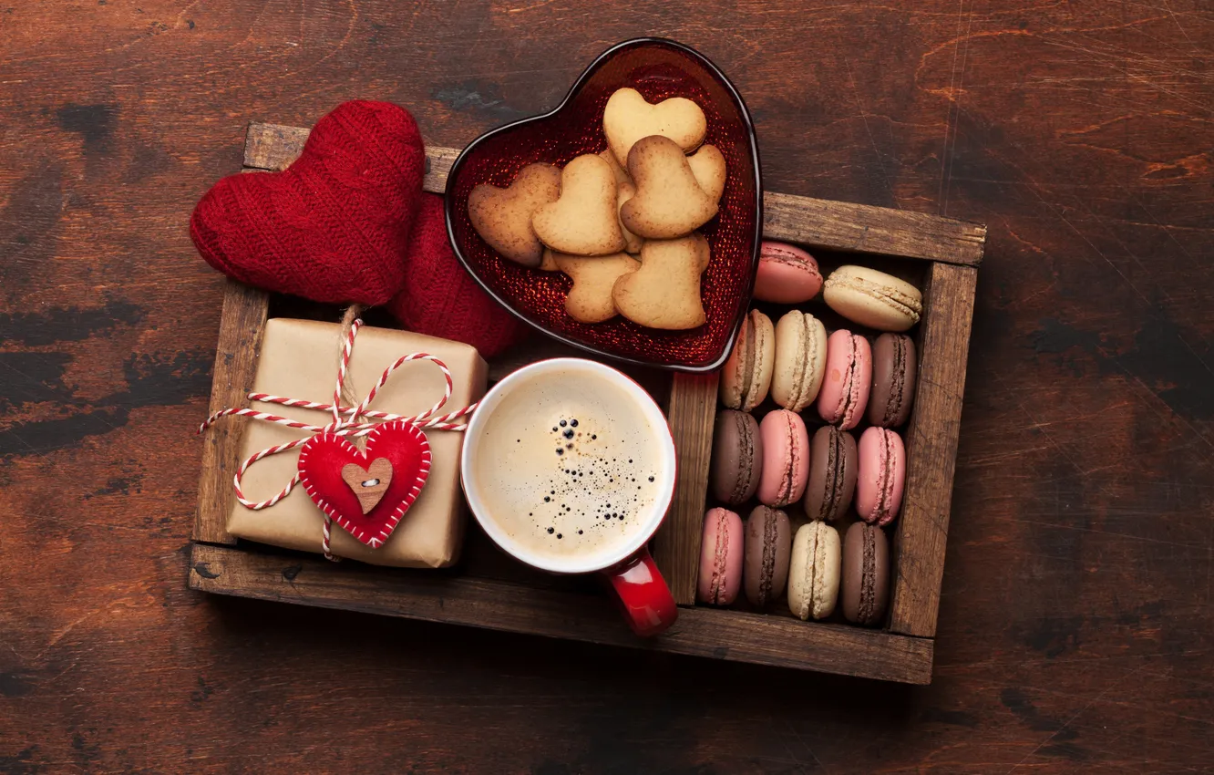 Photo wallpaper love, romance, heart, coffee, Cup, love, happy, Valentine's day