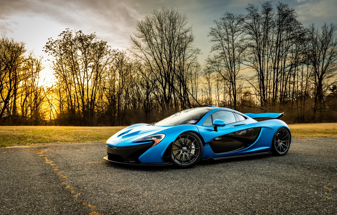 Photo wallpaper McLaren, Blue, P1