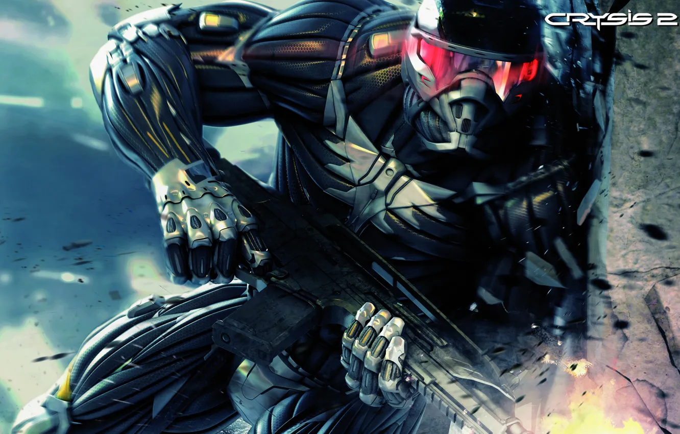 Photo wallpaper weapons, fighter, nanosuit, CRYSIS 2