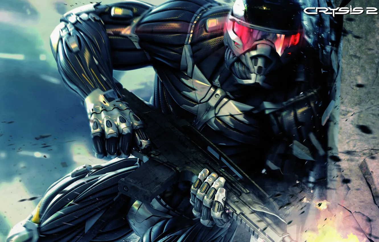 Photo wallpaper weapons, fighter, Crysis 2, nanosuit