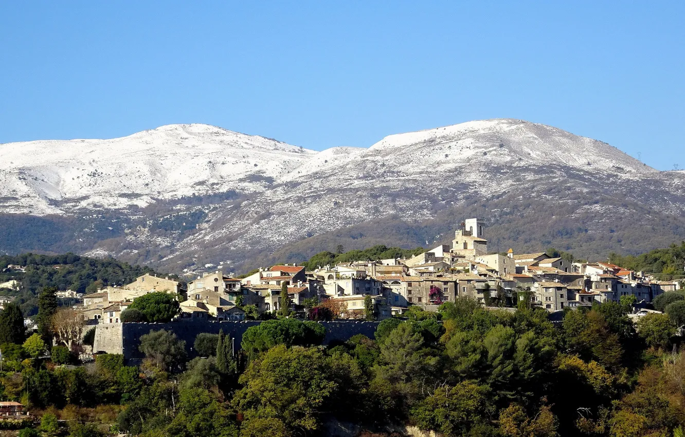 Photo wallpaper landscape, mountains, France, home, Provence, Saint-Paul-de-Vence