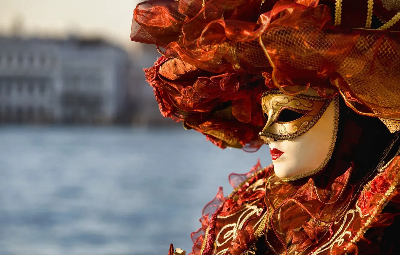 Photo wallpaper mask, Venice, outfit, carnival, Venice, Venice