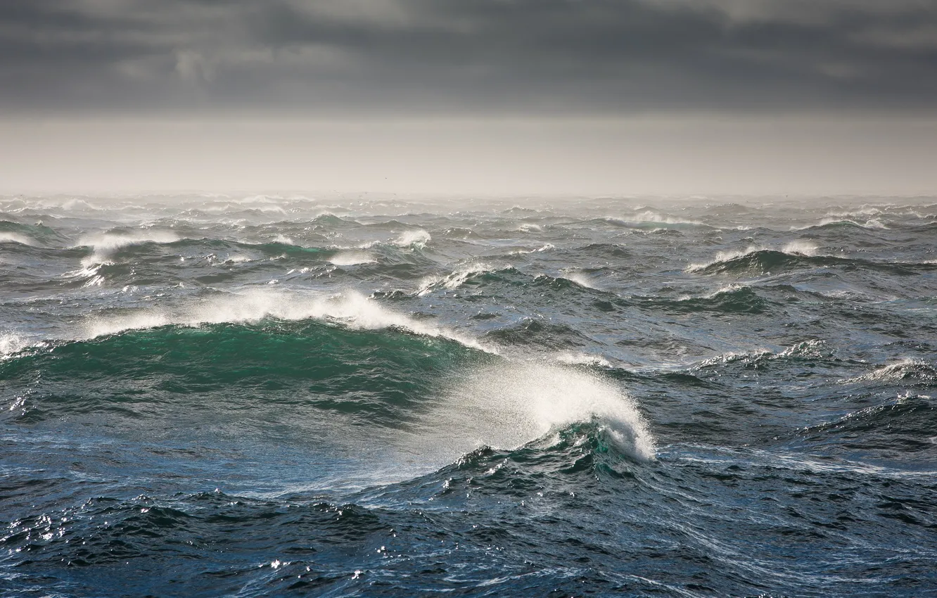 Photo wallpaper wave, storm, The Bering sea, Bering Sea