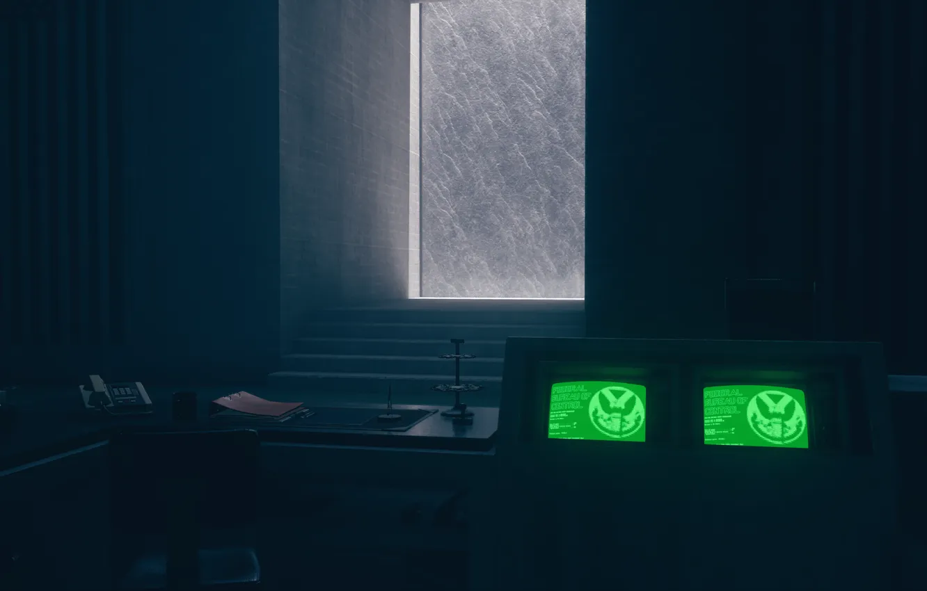 Photo wallpaper computer, office, control, computers, office, photorealism, Remedy, Control