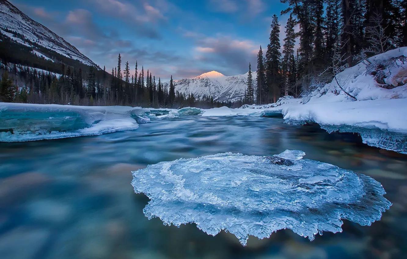 Photo wallpaper ice, river, Canada, Yukon