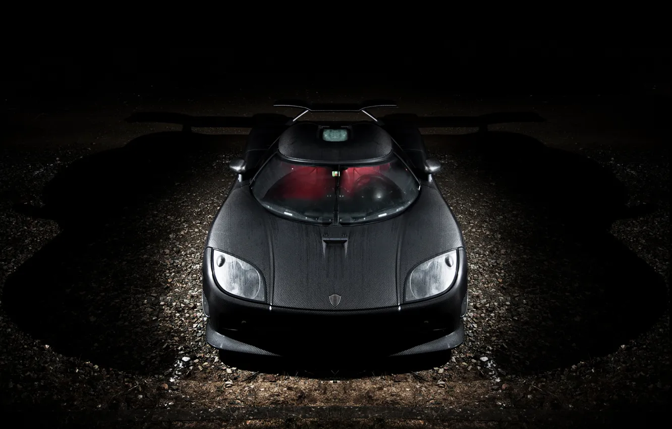 Photo wallpaper night, Koenigsegg, before, supercar, carbon, supercar, night, front