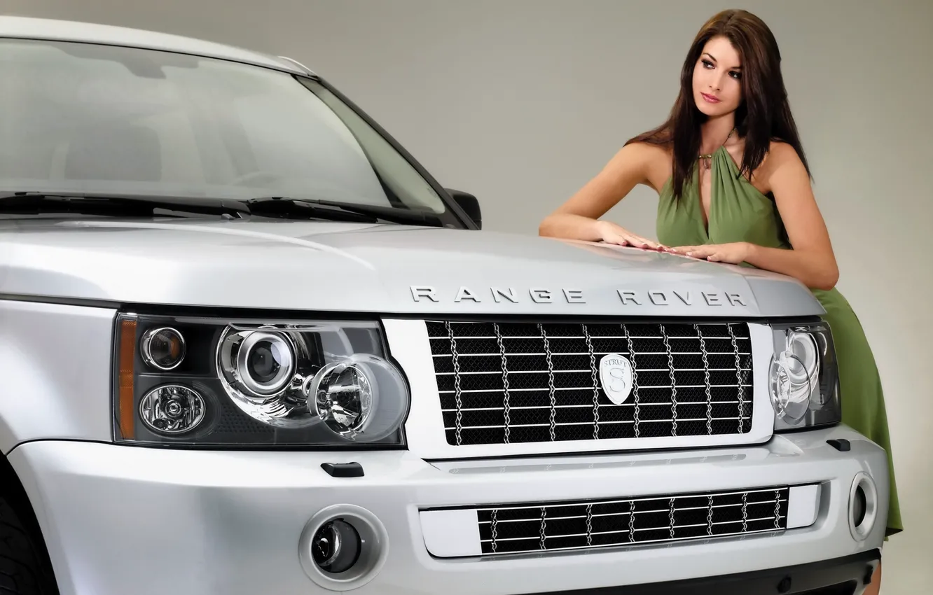 Photo wallpaper girl, background, model, tuning, Sport, Land Rover, Range Rover, beauty