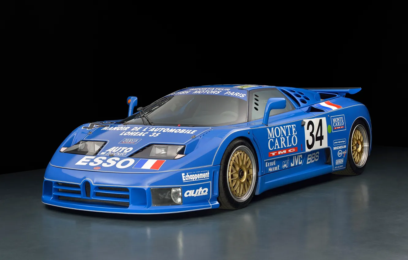 Photo wallpaper Supercar, LeMans, 1994, Autosport, Bugatti EB110 SS LM