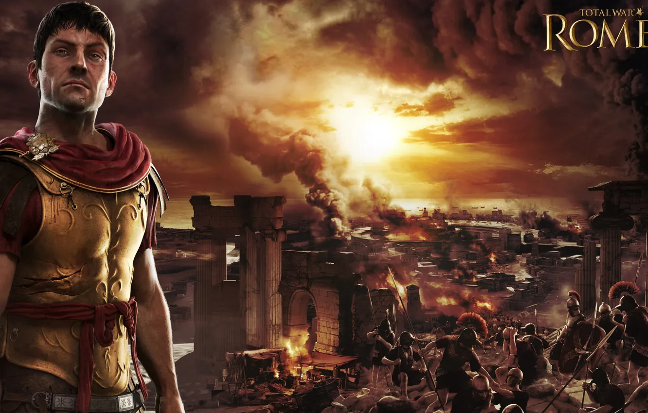 Photo wallpaper fire, war, smoke, Rome, battle, Rome, army, Rome: Total War 2