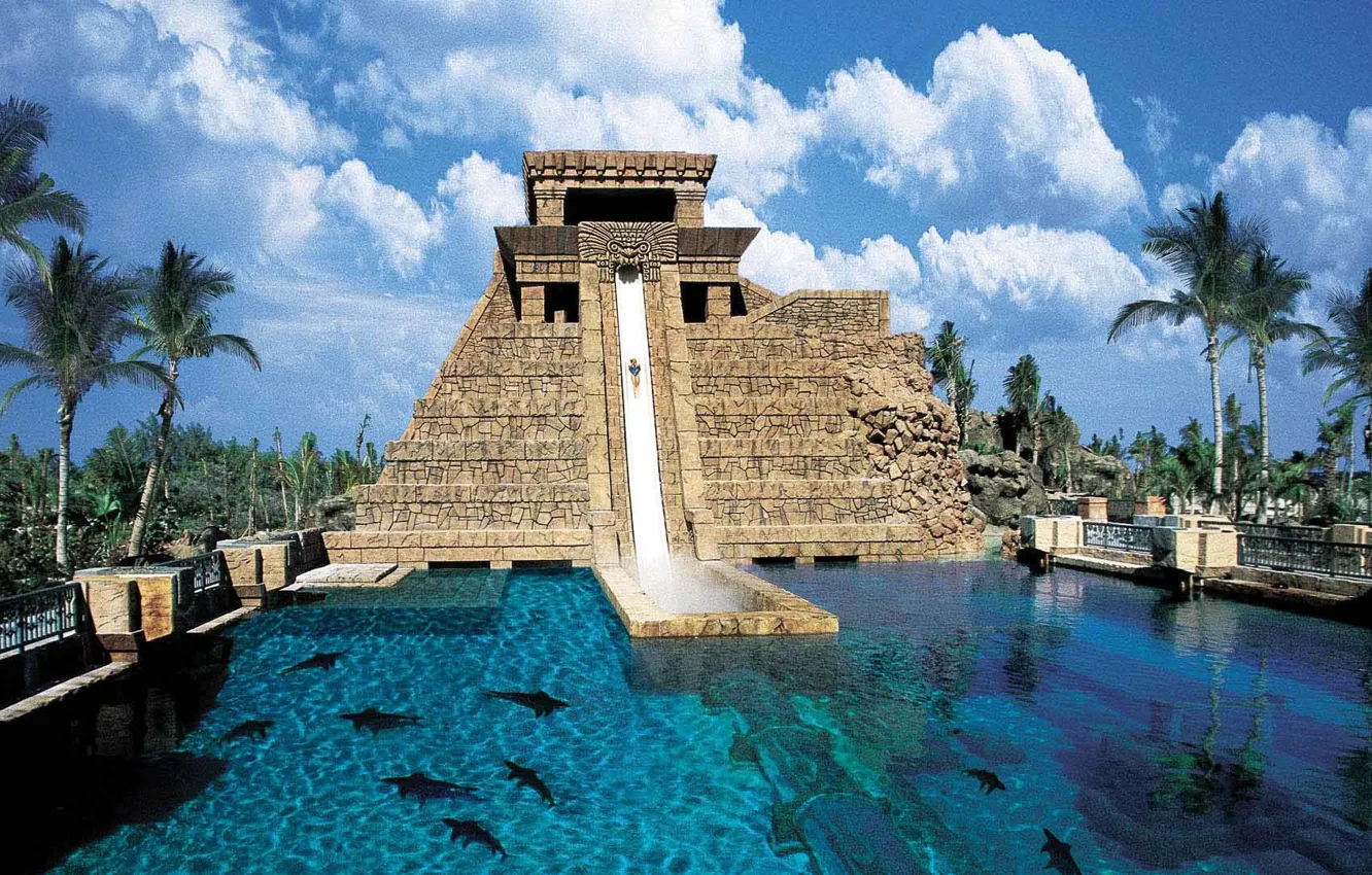 Photo wallpaper the hotel, water Park, Bahamas, Bahamas, Nassau, Nassau, Water Park, Paradis island