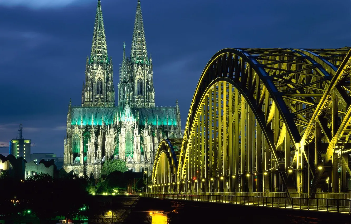 Photo wallpaper Bridge, Cathedral, Germany