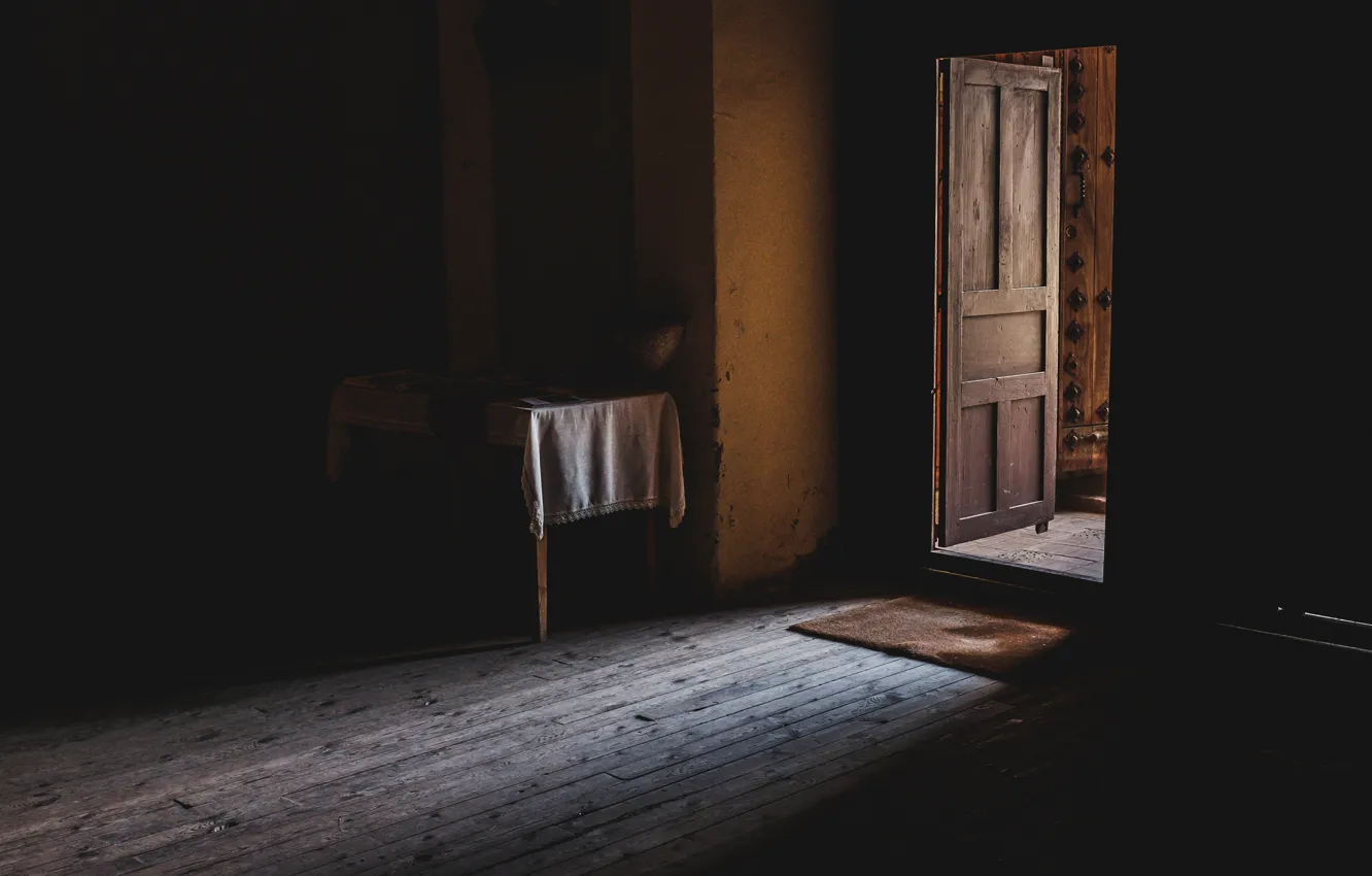 Photo wallpaper light, room, the door