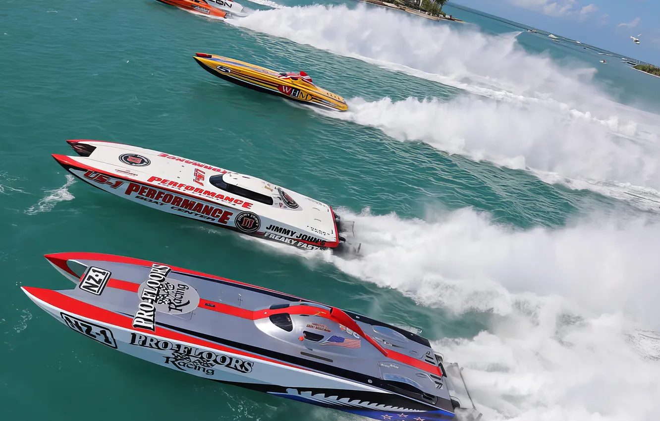 Photo wallpaper speed, boats, races