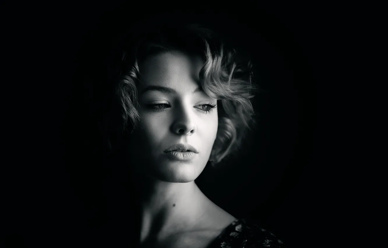 Wallpaper style, portrait, BW images for desktop, section девушки download