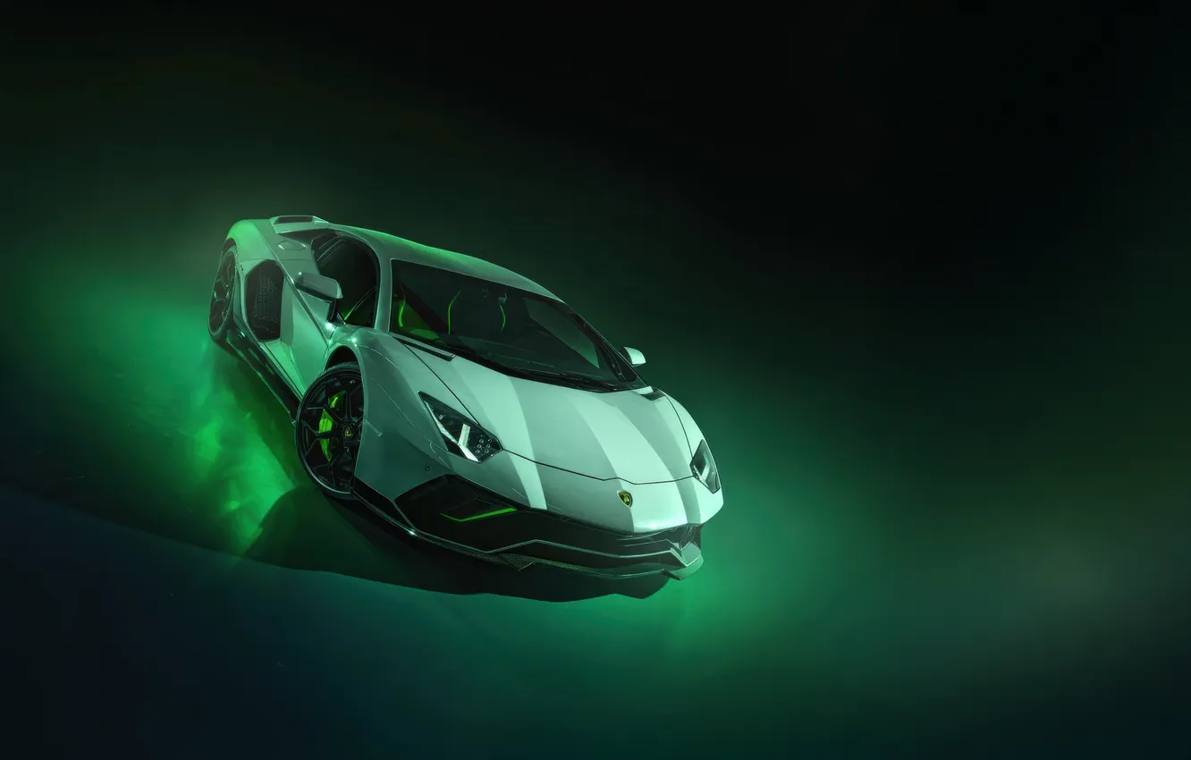 Photo wallpaper lp 780 4, white, Ultimae, Lamborghini, Aventador