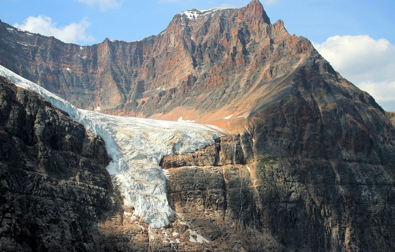 Photo wallpaper ice, mountains, rocks, slope, glacier