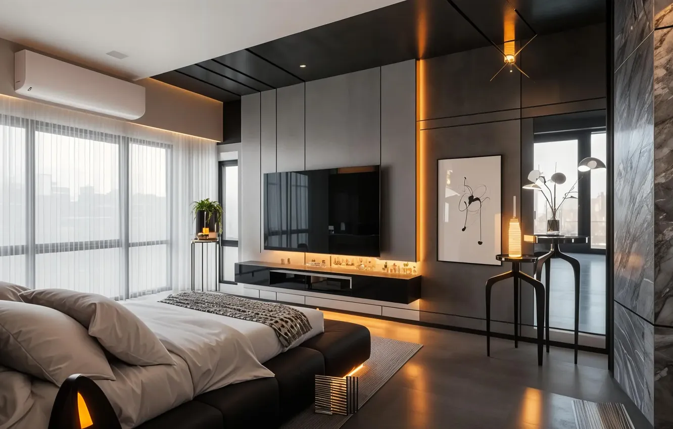 Photo wallpaper design, style, room, interior, bedroom
