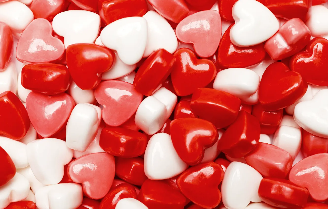 Photo wallpaper heart, candy, sweet, valentine's day, sweets