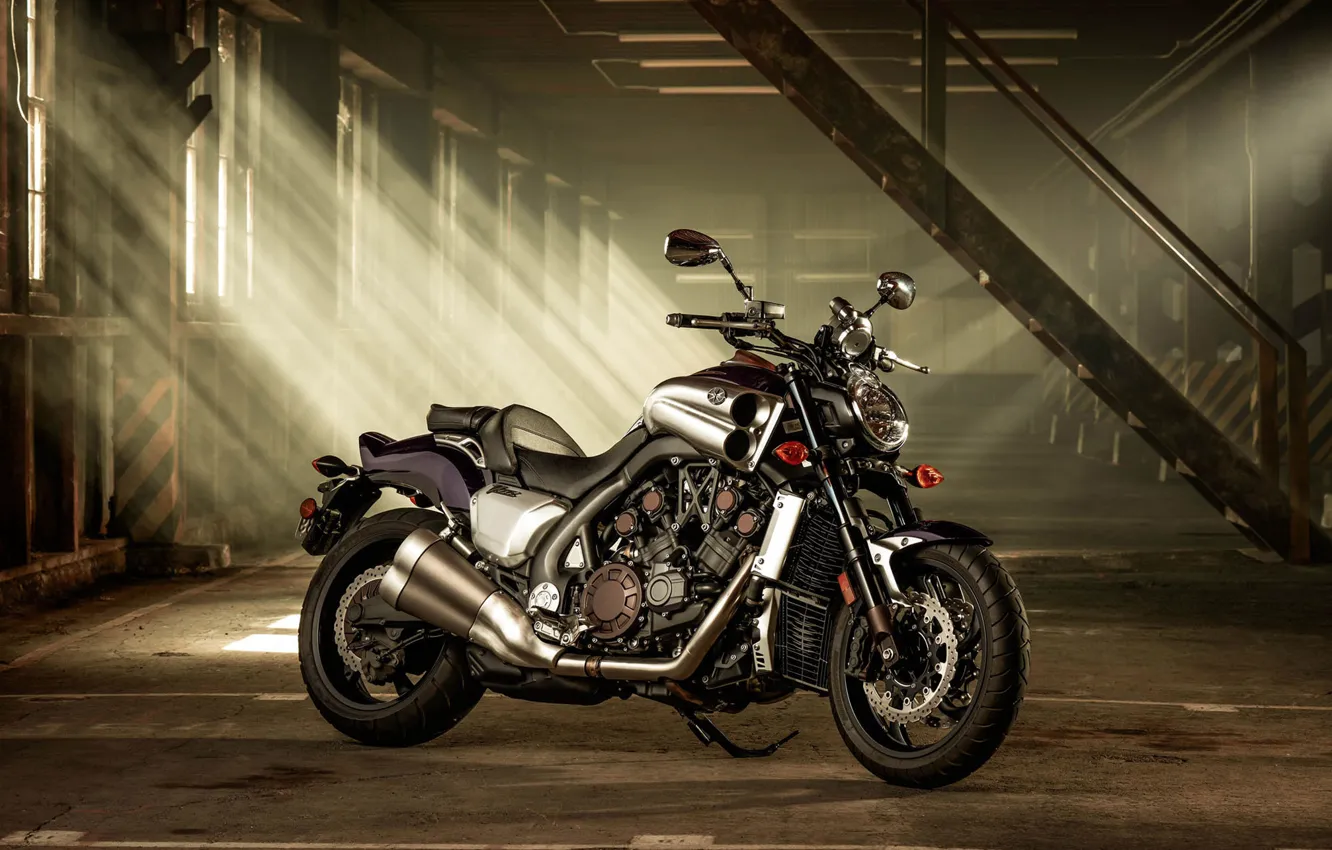 Photo wallpaper light, garage, Yamaha V max, VMX 17.2014