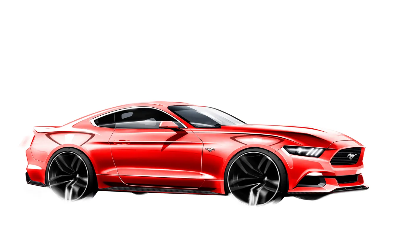 Photo wallpaper Mustang, Ford, The sketch, 2015