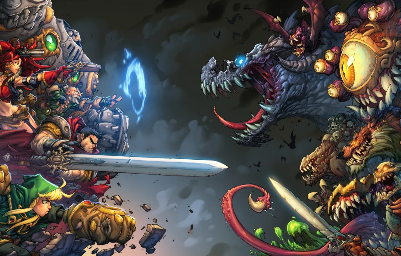 Photo wallpaper art, demons, warriror, Battle Chasers