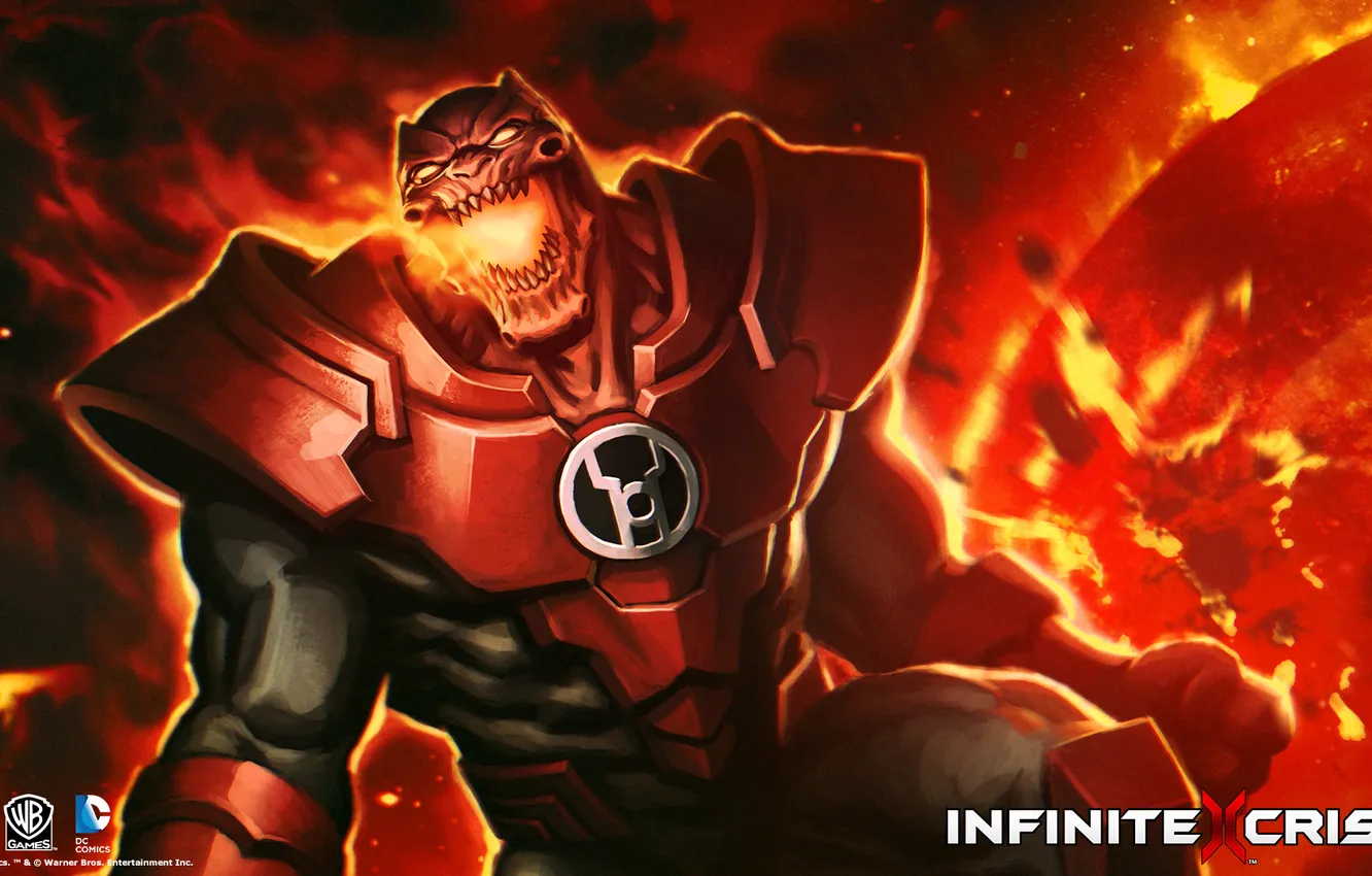 Photo wallpaper fire, infinite crisis, moba, Atrocitus