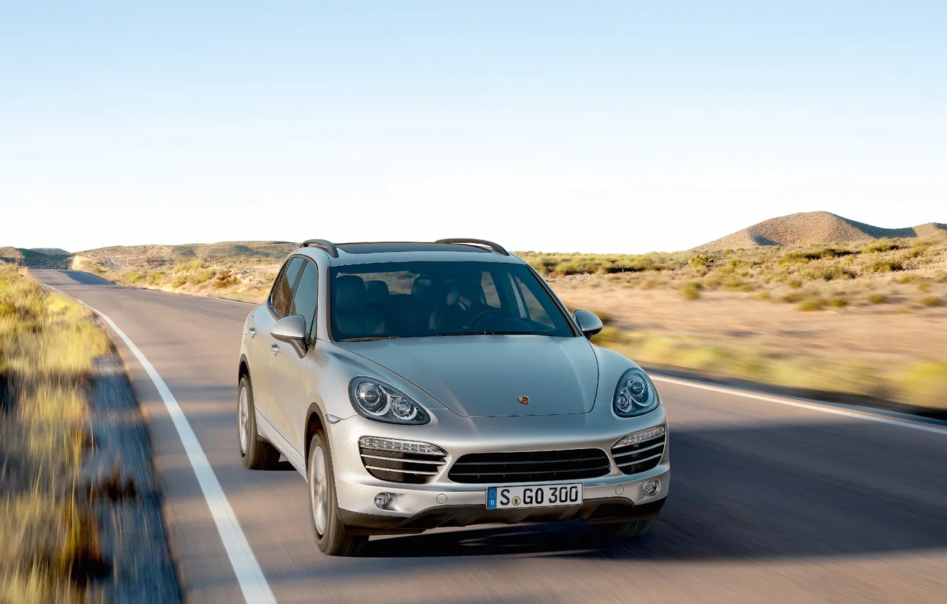 Photo wallpaper Porsche, Cayenne, Silver