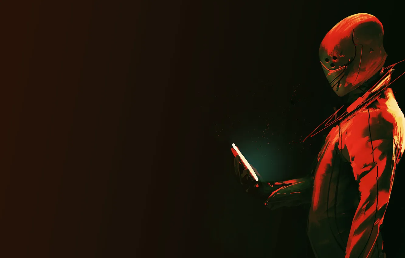 Photo wallpaper background, figure, people, mask, art, phone, Illustration, Concept Art