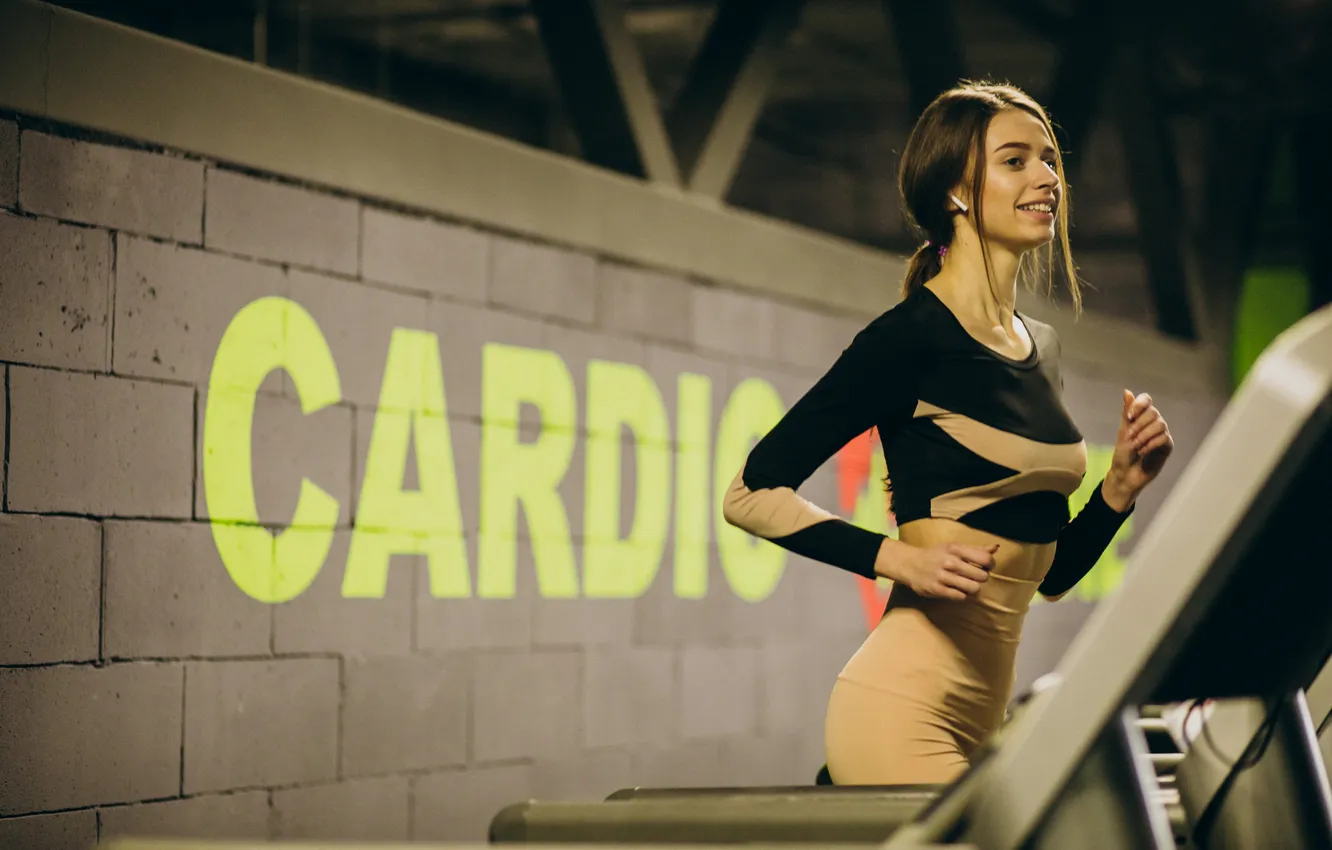 Photo wallpaper woman, Track, running, jogging