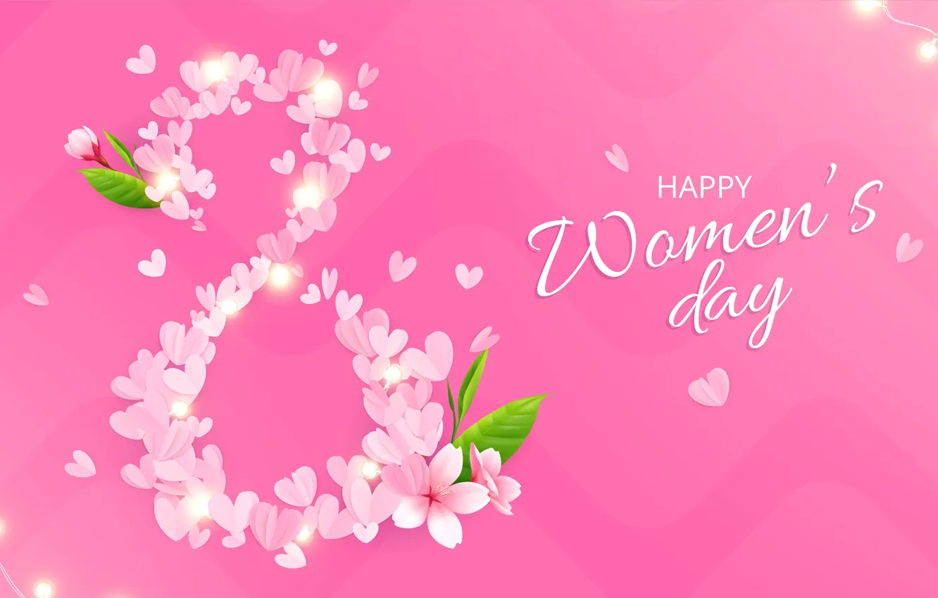 Photo wallpaper leaves, light, flowers, holiday, the inscription, spring, figures, hearts