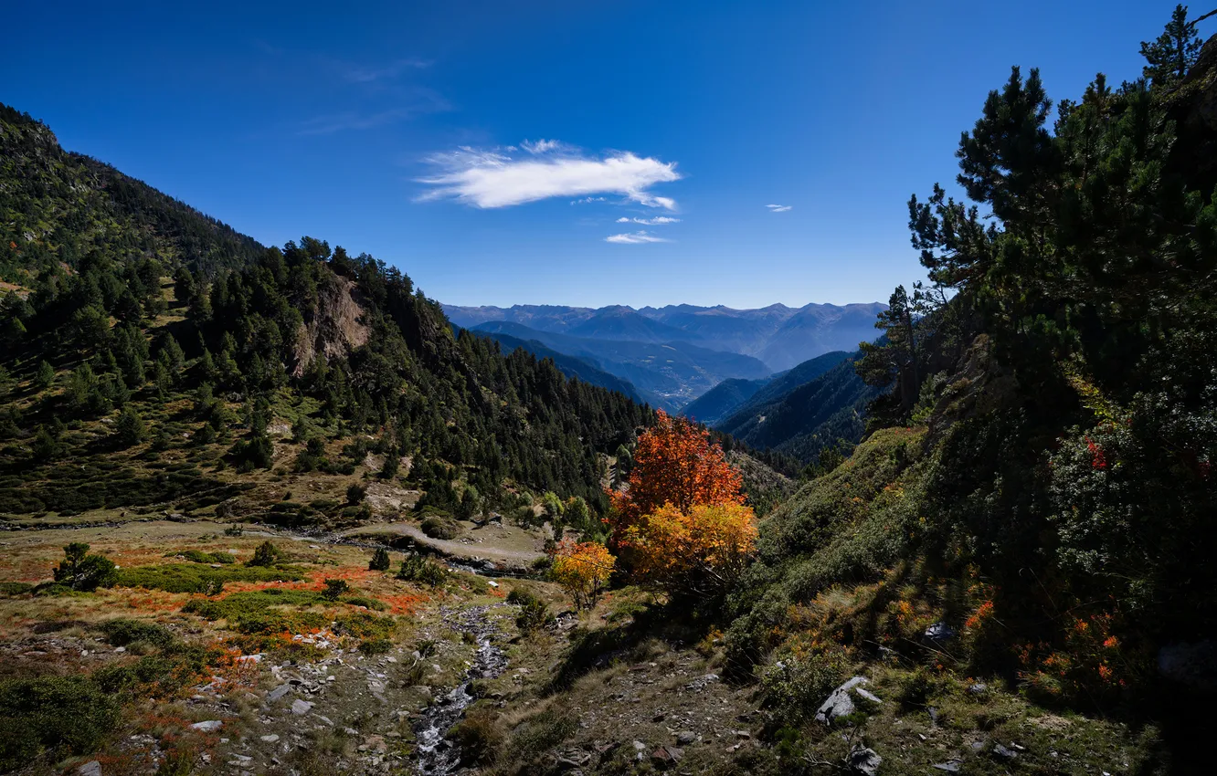 Photo wallpaper Nature, Mountains, Autumn, Landscape, Andorra