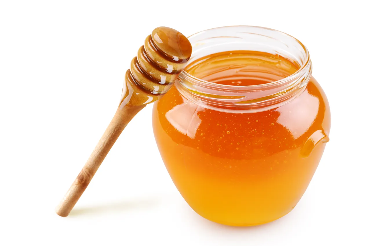 Photo wallpaper bubbles, honey, jars, sweet, honey, appetizing, honey dipper