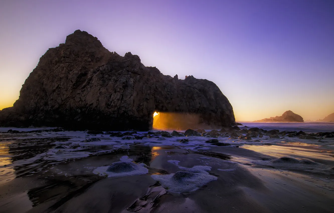 Photo wallpaper sunset, California, Big Sur, Pfeiffer Arch