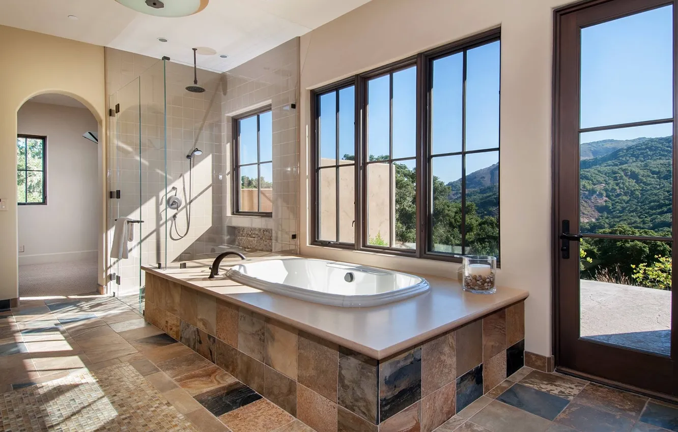 Photo wallpaper bath, interior, home, luxury, bathroom