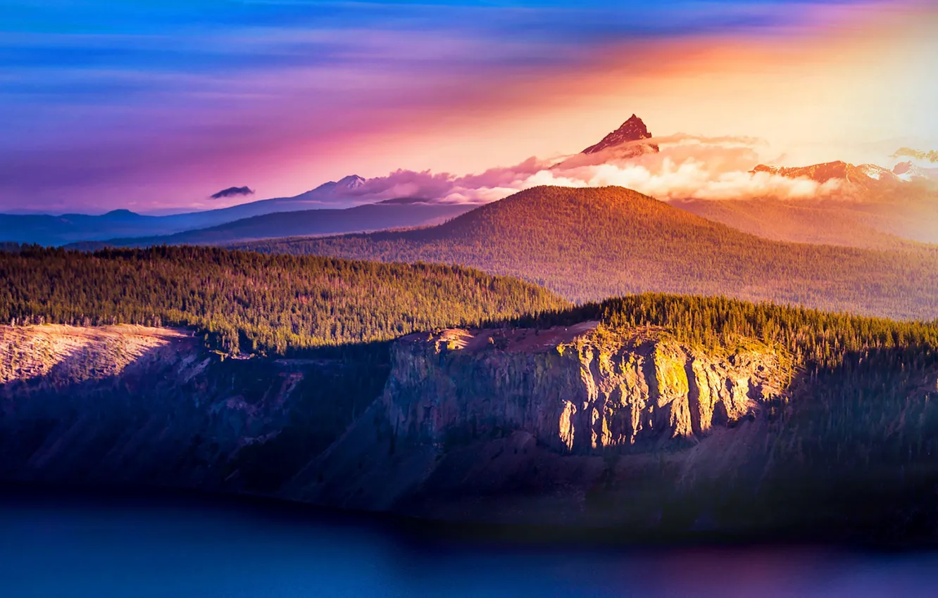 Photo wallpaper the sky, mountains, nature