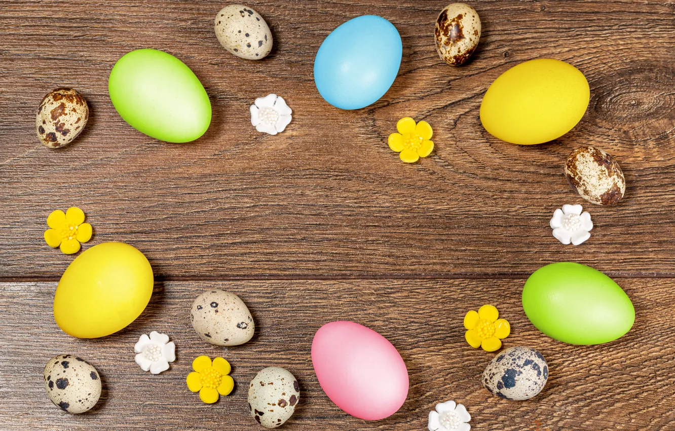 Photo wallpaper background, eggs, Easter, flowers, eggs