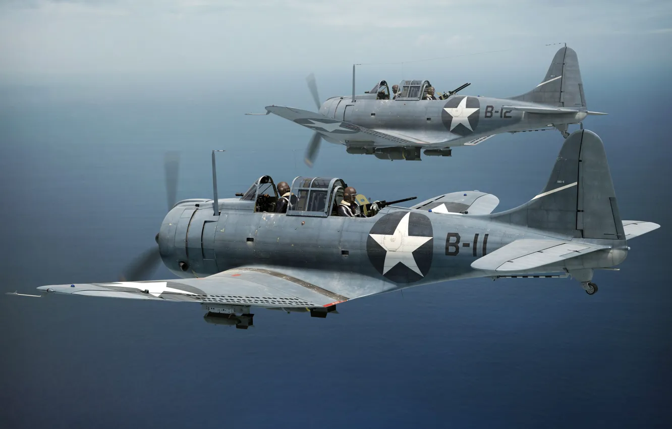 Photo wallpaper deck-based aircraft, combat aircraft, Carrier-based bomber, SBD-3 Dauntless