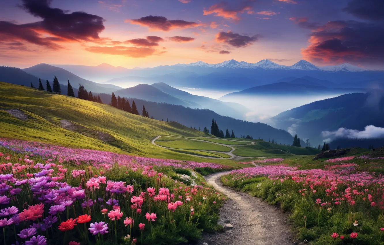 Photo wallpaper landscape, nature, beauty, landscape, nature, mountains, scenic, scenery