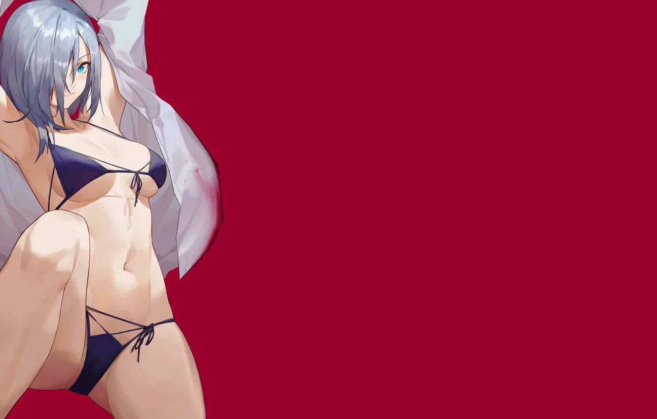 Photo wallpaper girl, hot, sexy, sexy girl, anime, babe, bikini, shirt