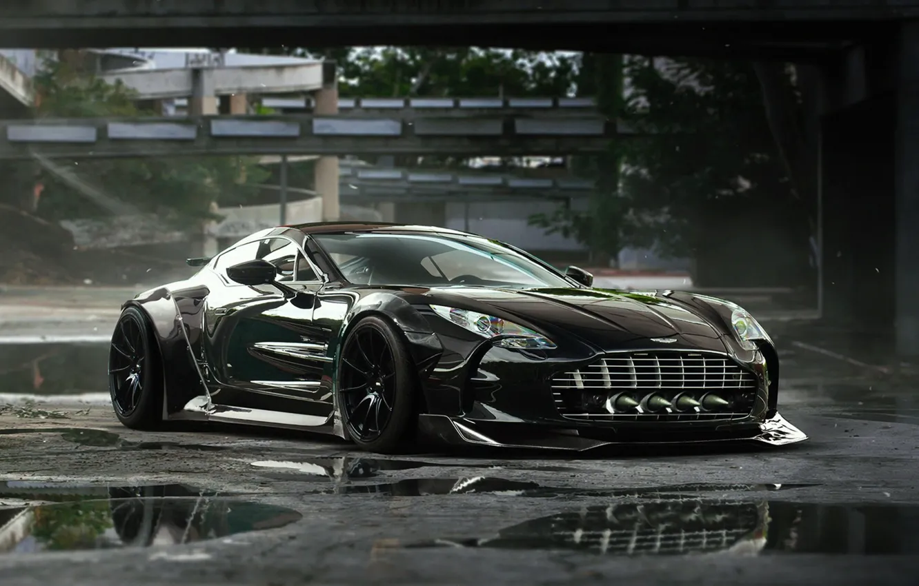 Photo wallpaper Aston Martin, Black, Tuning, Future, Supercar, ONE-77, by Khyzyl Saleem