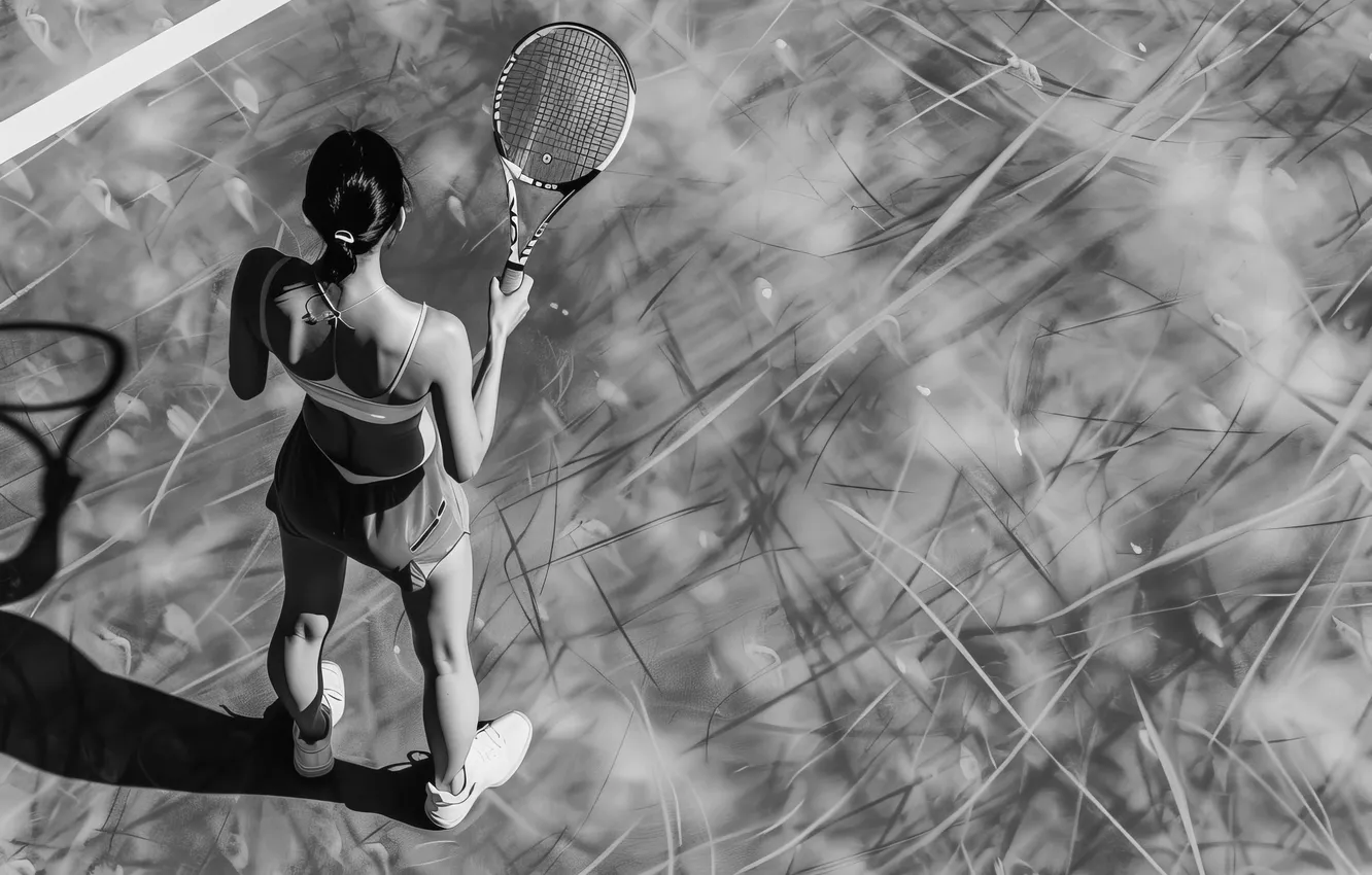 Photo wallpaper white, black, professional, player, portrait, Tennis