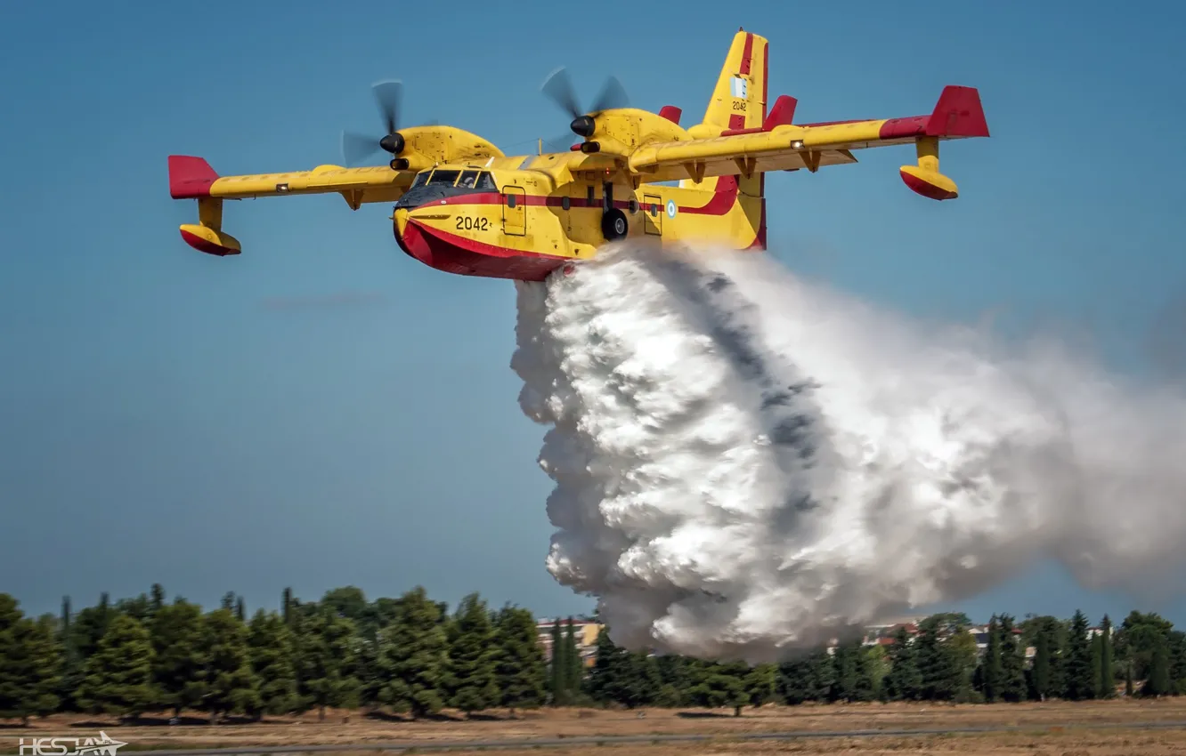 Photo wallpaper Water, Bombardier 415, Greek air force, Hellenic Air Force, HESJA Air-Art Photography, Fire plane, The …