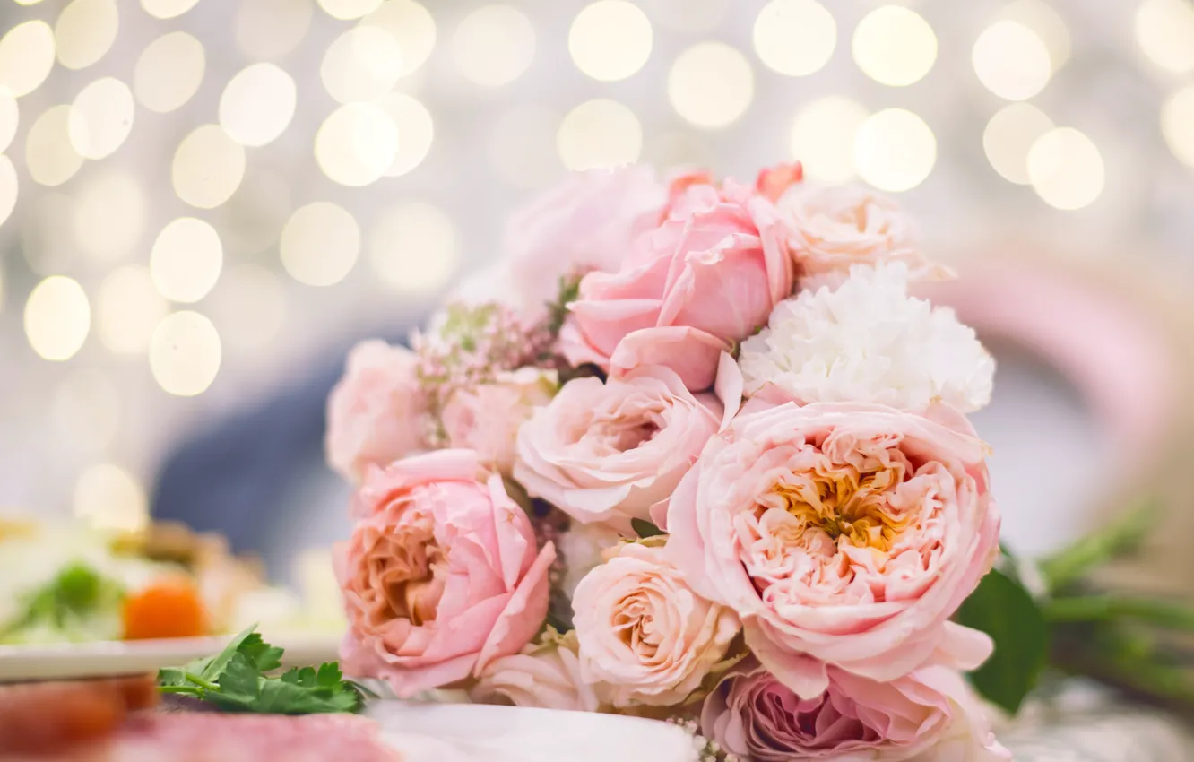 Photo wallpaper flowers, bouquet, pink