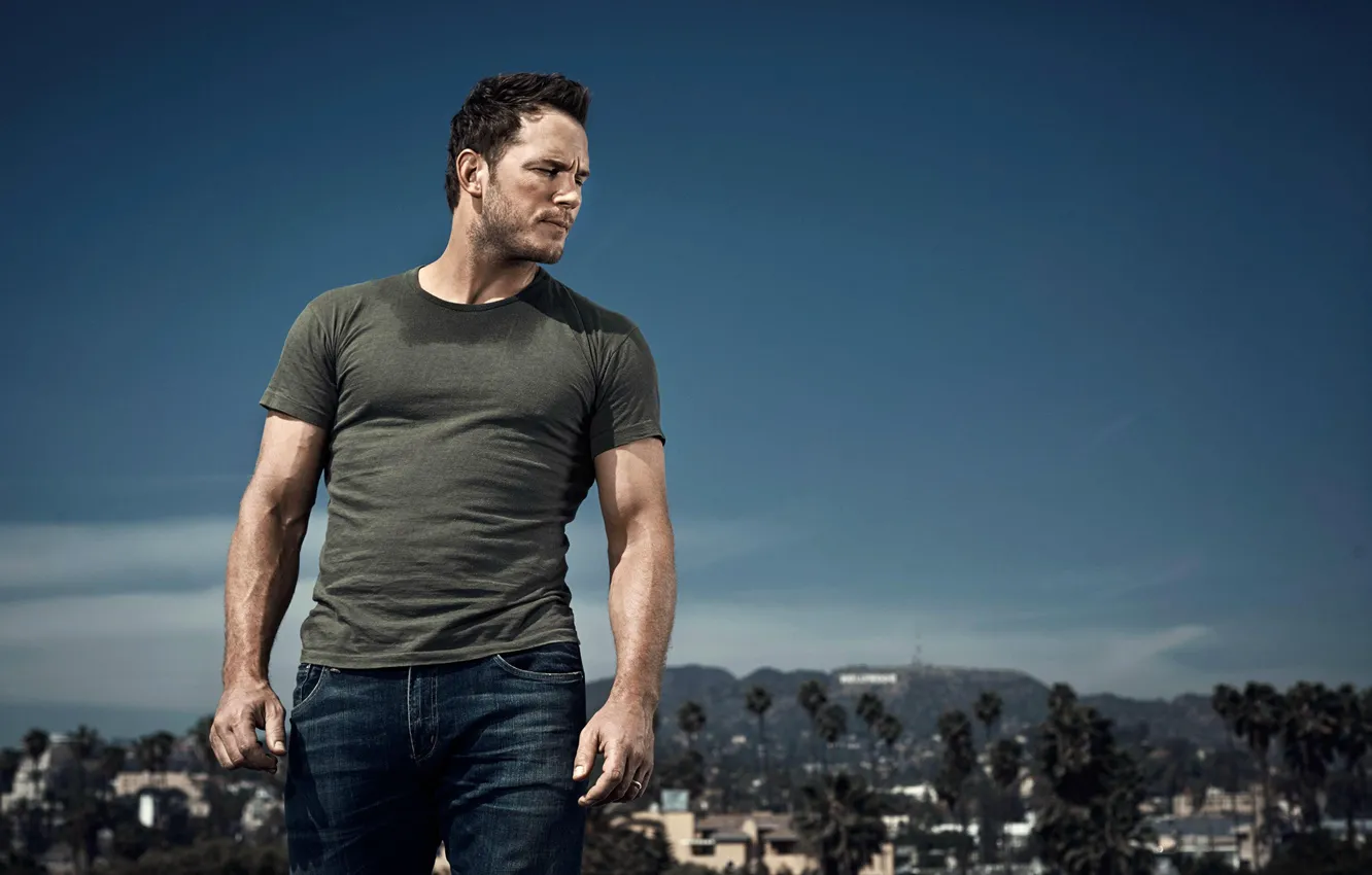 Photo wallpaper look, the city, male, Chris Pratt