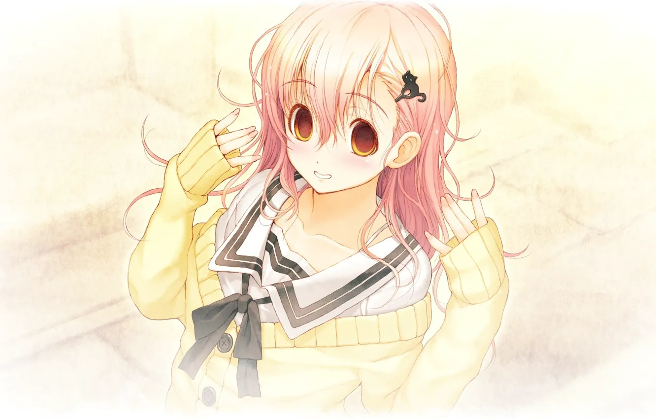 Photo wallpaper girl, smile, barrette, Kimi to Kanojo to Kanojo no Koi, Mukou Aoi