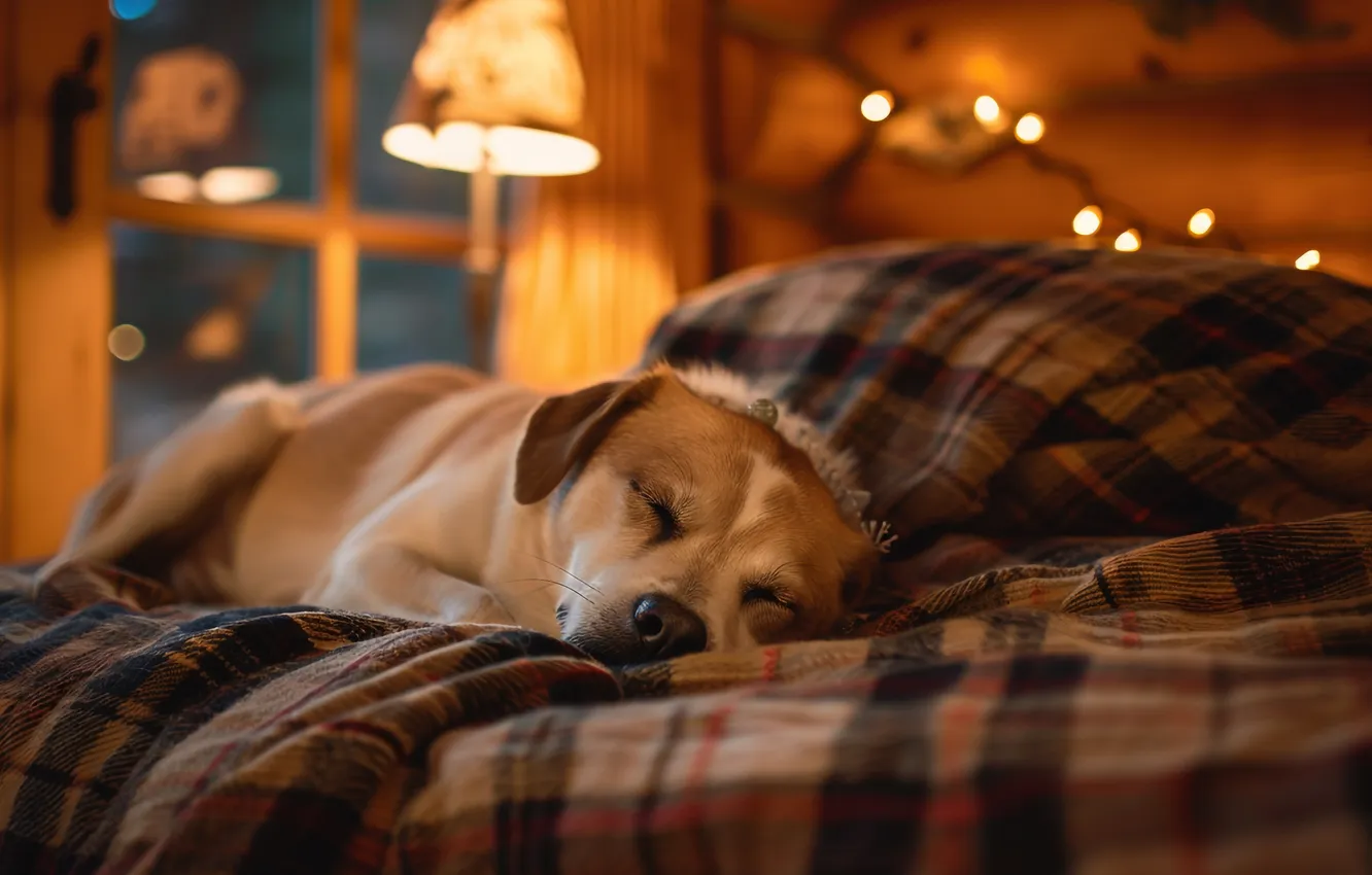 Photo wallpaper light, night, lights, comfort, heat, room, lamp, bed