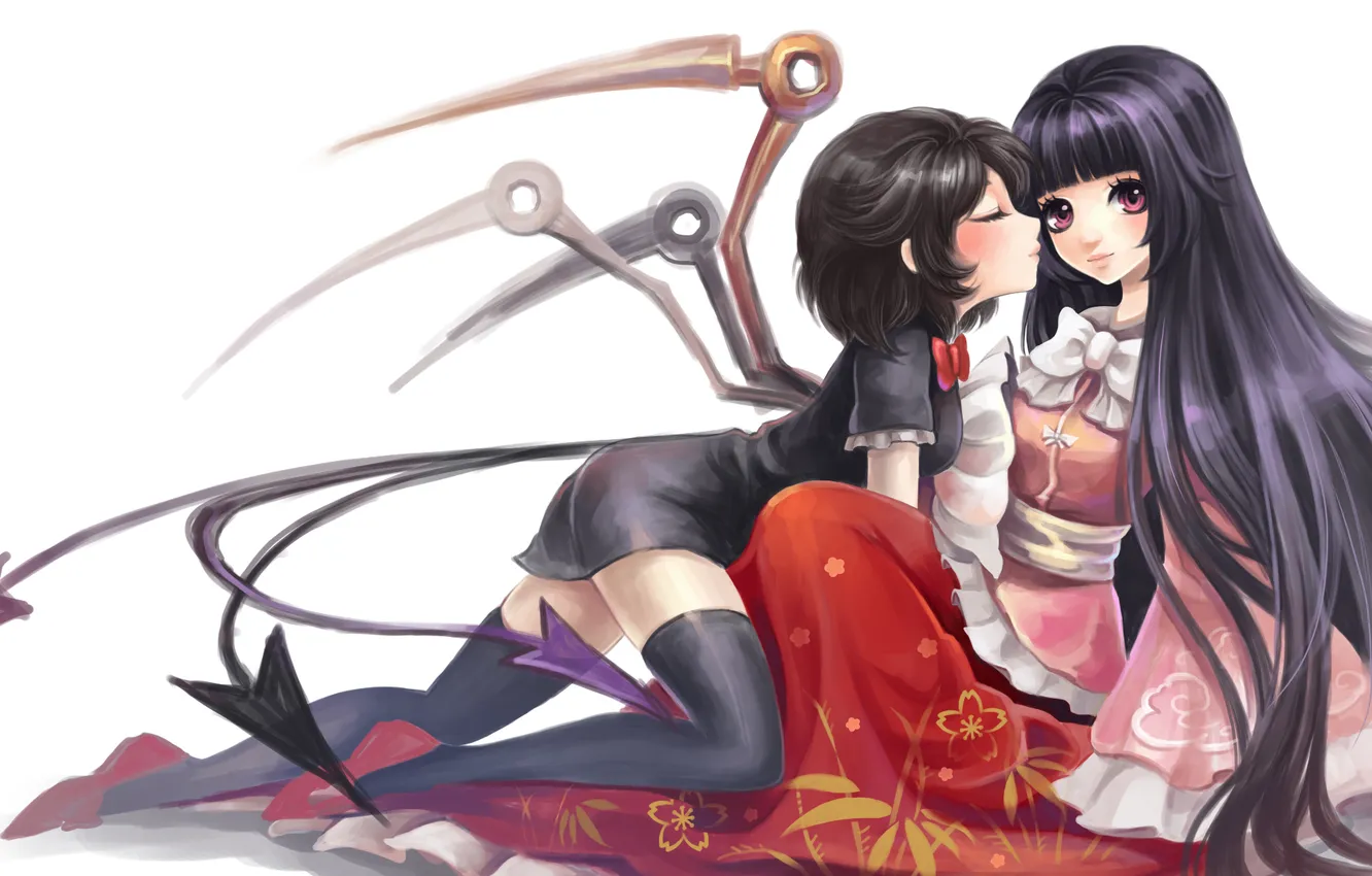 Photo wallpaper girl, wings, anime, art, tail, touhou, Houjuu Nue, shishi